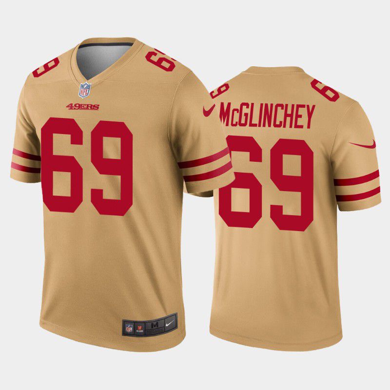 Men San Francisco 49ers #69 Mike McGlinchey Nike Gold Inverted Legend NFL Jersey->san francisco 49ers->NFL Jersey
